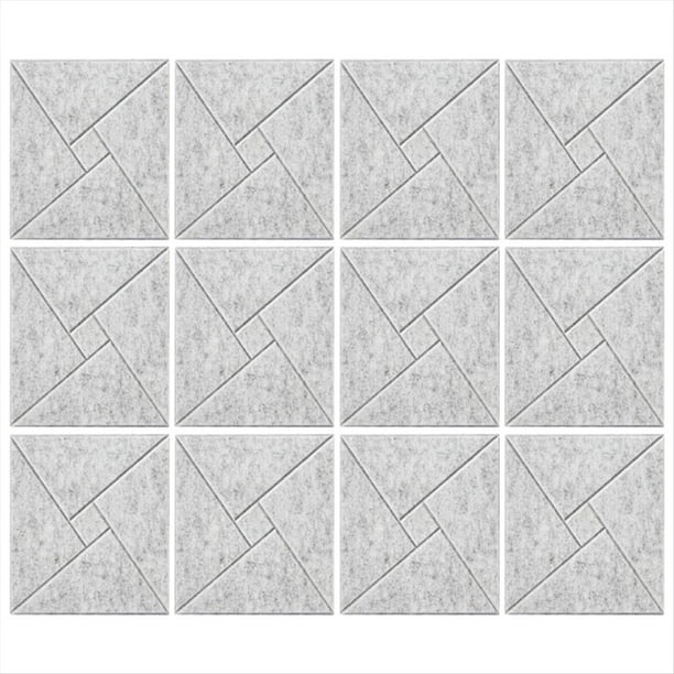 12 Paneles Acústicos con Autoadhesivos, Paneles de Espuma A Prueba de Sonido de 12x12x0,4 Pulgadas, Azulejos Absorbentes de Sonido para Grises