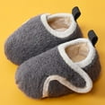 thumbnail image 7 of HNMKIU Kids Fuzzy Slippers with Soft Sole and Warm Lined Indoor Walking Shoes for Babies and Toddlers 9 Months-7 Years Z01_Grey,28, 7 of 7