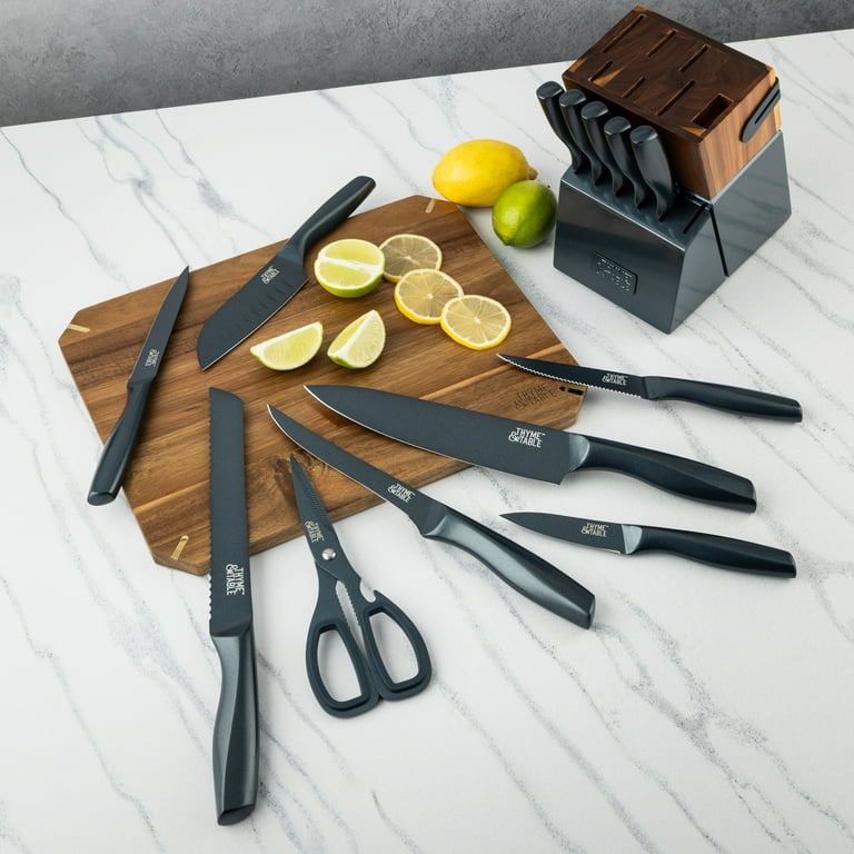 Free Shipping! Thyme & Table Navy 15-Piece Knife Block Set with