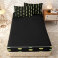 thumbnail image 2 of Erosebridal Dark Contrast Green Dot Grid Zipper Twin Comforter Sets with Fitted Sheet and 2 Pillowcases,Two-Tone Round Zipper Bedding Set,Lime Olive Black,4-Piece,Black Reversible, 2 of 4