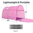 thumbnail image 3 of Twin Bed Canopy Kids Play Tent, Starlight Dream Tent for Kids, Twin Bed Playhouse with Glow-in-the-Dark Stars, Pop-Up Portable Privacy Space for Boys & Girls, Indoor Camping, Reading, Play,Pink, 3 of 8