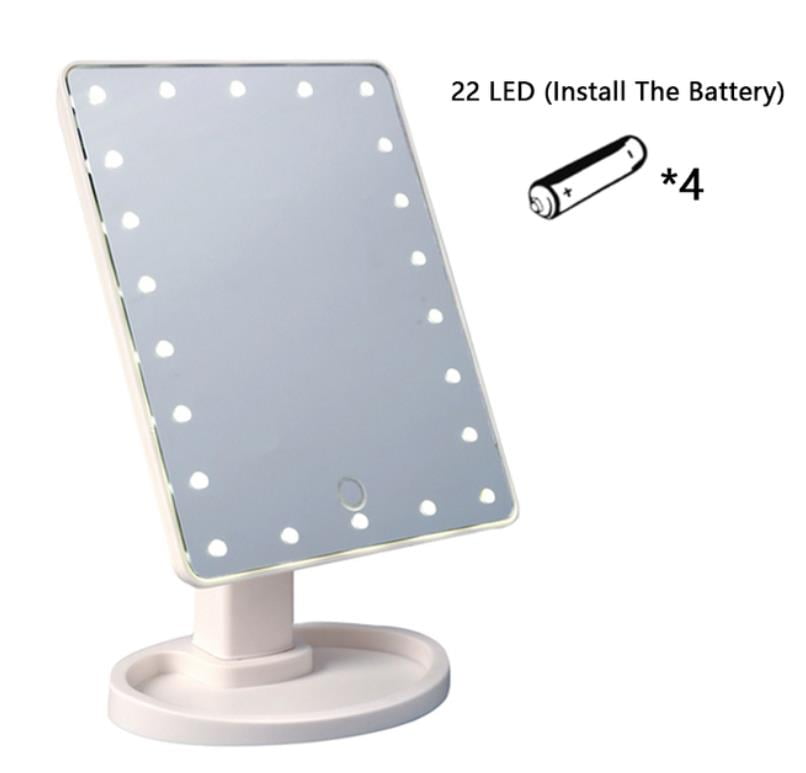 Aousthop Fashion LED Vanity Mirror, Battery or USB Rechargeable 22 LED  Light Touch Screen Illuminated Vanity Mirror (battery not included, USB  cable included white) - Walmart.com