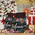 thumbnail image 6 of Rocae Floral Welcome Sign Print Christmas Drawstring Linen Gift Bag with Drawstrings Treat Bag Goody Present Bags for Christmas Party Favor, 6 of 8