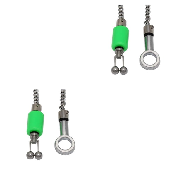 Soidarity Indicadores de mordida prácticos resistentes al desgaste Conector de pesca de acero inoxidable Sensor colgante Indicador de cadena Verde 2Conjunto