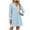 Sky Blue, variant on Npasoilc Dresses for Women Trendy Long Sleeve Flared Cuffs V-Neck Pleated Ruffle Hem Lightweight Comfy Dresses Solid Color Casual Dress