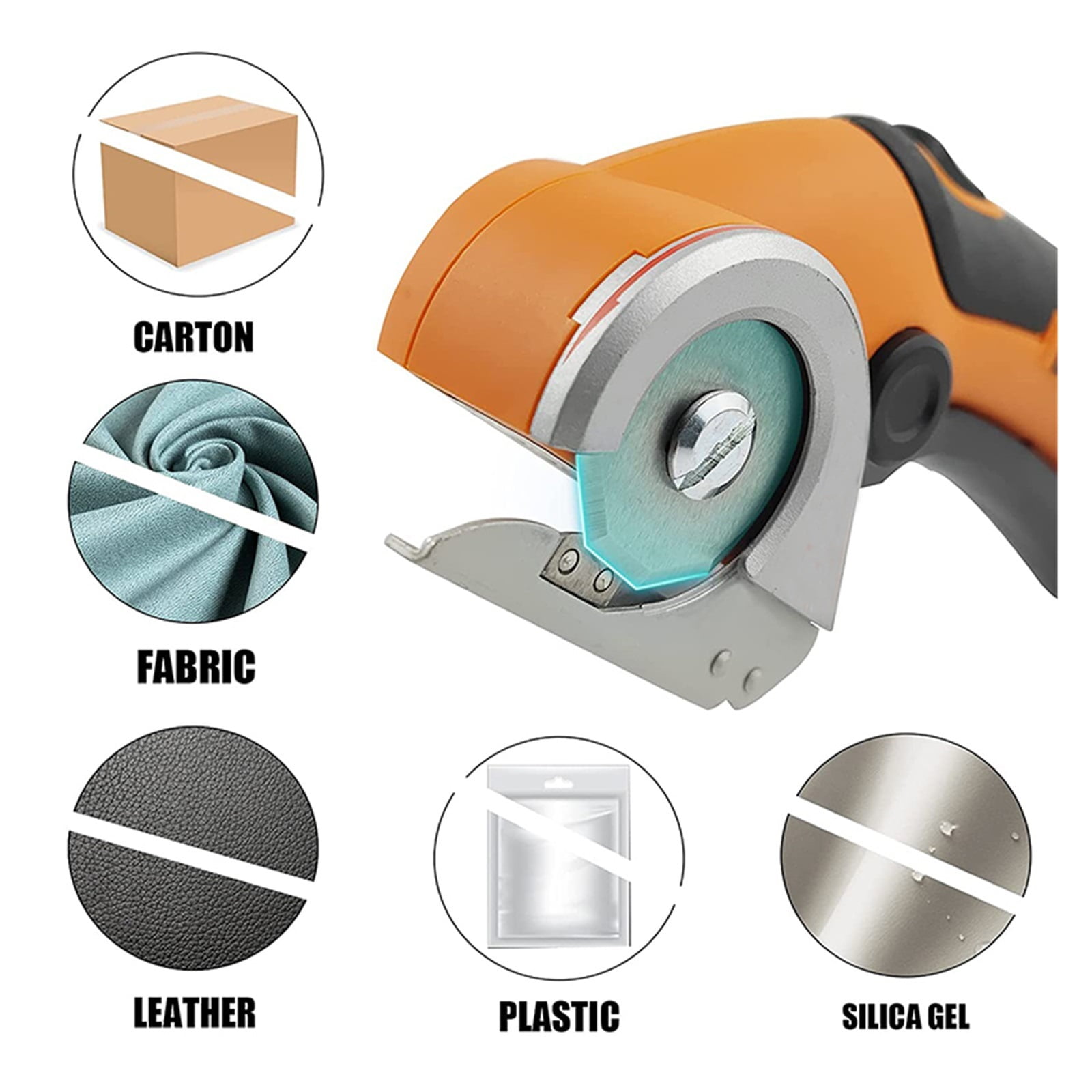 Electric Round Scissor Portable Cordless Rechargeable Electric Scissor Leather Paper Fabric Rotary Cloth Cutter Kit Cutting Tool ,Easy to Use
