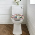 thumbnail image 2 of ZIATUBLE Flower Hummingbird Toilet Lid Seat Cover Easy to Install Toilet Lid Cover Elongated Toilet Seat Covers for Bathroom with Stretch Edges Toilet Seat Cover Protector, 2 of 6