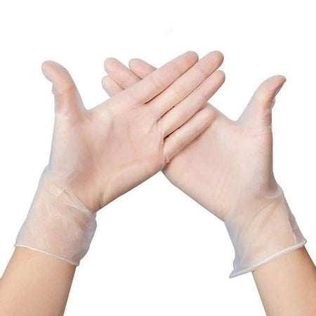 CSD Disposable Vinyl Gloves (Size L,100 Pack) Powder & Latex Free Safety Gloves
