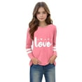 thumbnail image 4 of Sentuca Girls T Shirts, Valentines Long Sleeve Cozy Shirts, Cool Comfortable Casual T Shirts Size 4 Years, 4 of 5