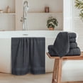 thumbnail image 3 of MALLONI HOME 8 Piece Towel Set 100% Ring Spun Cotton, 2 Bath Towels 27x54, 2 Hand Towels 16x28 and 4 Washcloths 13x13 - Ultra Soft Highly Absorbent Machine Washable Hotel Spa Quality - Charcoal Grey, 3 of 7