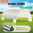 thumbnail image 6 of VEVOR Walk-in Tunnel Greenhouse, 19.4x9.7x6.5 ft Hoop House Greenhouse Tunnel, Plant Hot House with Galvanized Steel Frame, White PE Cover, Roll-up Zipper Door and 12 Windows for Outdoor, 6 of 10