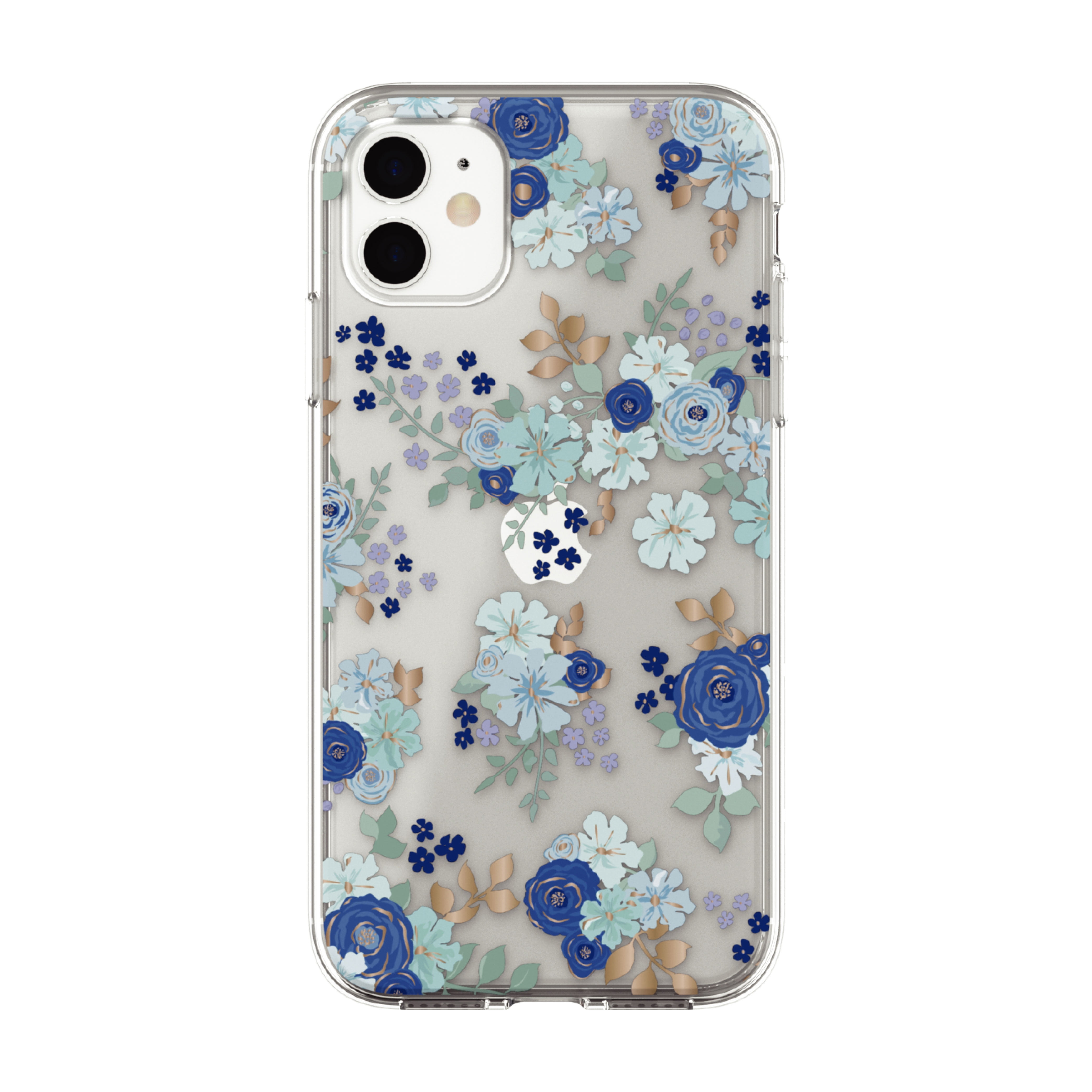 onn. Fashion Phone Case for iPhone 11, XR, Blue Floral