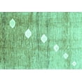 thumbnail image 1 of Ahgly Company Machine Washable Indoor Rectangle Abstract Turquoise Blue Contemporary Area Rugs, 3' x 5', 1 of 4