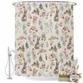 thumbnail image 2 of Easter Shower Curtain Bunny Easter Egg Shower Curtains for Bathroom Decor, Waterproof Polyester Shower Curtain Set with Hooks, Small Stall 36" x 72" Green Leaves Flowers, 2 of 9