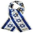 thumbnail image 1 of Foulard Tricotée Légère Imprimée Drapeau d'Israël Pays Israélien 8x60, 1 of 1