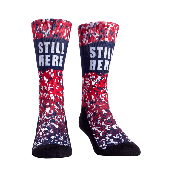 Rock Em New England Still Here Confetti Champs Crew Socks (L/XL - (9-13))