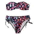 thumbnail image 4 of Xmyrz Swimsuit Women Bathing Suits High Waist Two Piece Split Floral Print Vacation Tube Trendy Beachwear Swimsuit Sets Swimwear, 4 of 4