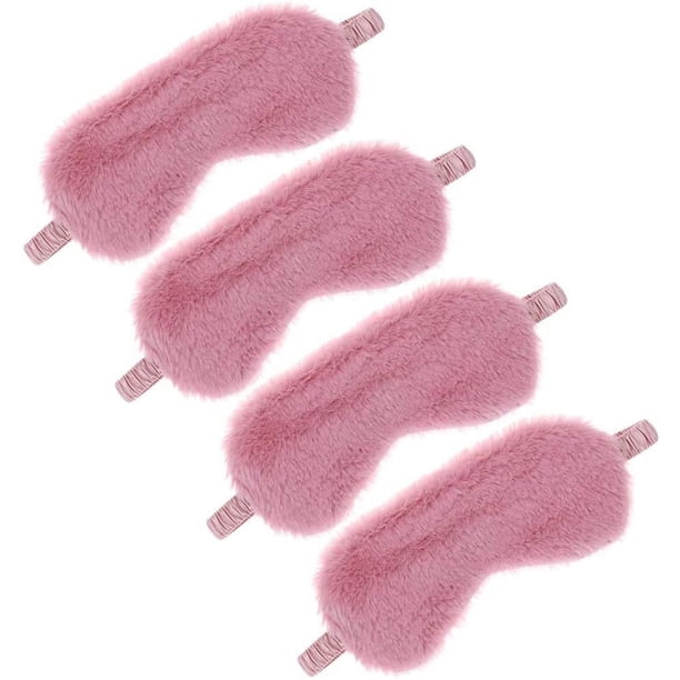 Paquete de máscara para dormir de felpa, suave y cómoda, con los ojos vendados, para regalo de fiesta de pijamas, regalos de fiesta de cumpleaños, tela sedosa en la espalda, acogedora, esponjosa y