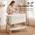 thumbnail image 3 of HARPPA Baby Bassinet Bedside Sleeper, 3-in-1 Cradle for Newborns with Storage & Wheels, White, 3 of 7