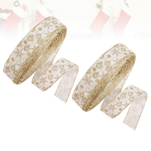 HONITANO 6Pack Glitter Ribbon for Christmas Party Decorations and Wedding Decoration 12x2.5in