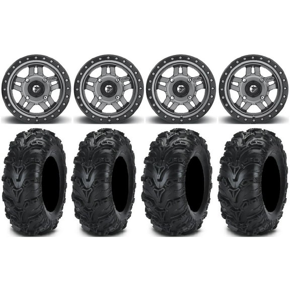 Fuel Anza Gunmetal 14" Wheels 30" Mud Lite II Tires Polaris RZR XP 1000 / PRO XP / Ranger XP 900/1000