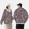 thumbnail image 4 of Balery Snowflake Fox Sudadera ligera de manga larga con capucha y protección solar UPF 50+ para hombre y mujer, ideal para pesca y running-X-Large, 4 of 7