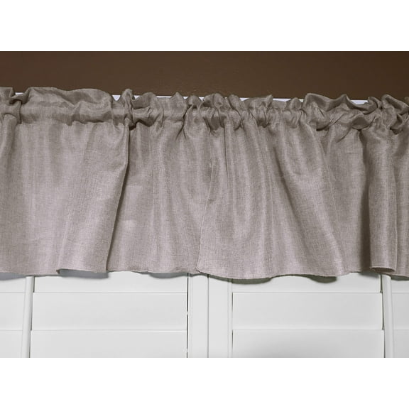 Faux Burlap Window Valance 58" Wide Solid Frosted Wheat