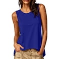 thumbnail image 1 of Hngshg Plus Size Tank Tops for Women Sleeveless Cross Back Loose Casual Solid Color Scoop Neck Blouses Summer Outdoors T Shirts, 1 of 8