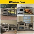 thumbnail image 3 of Aivituvin 62" Rabbit Hutch Bunny Cage Outdoor & Indoor with Wheels, Two Layer Guinea Pig House with Pull Out Tray, Chew-Proof Ramp, Waterproof Roof, 3 of 12