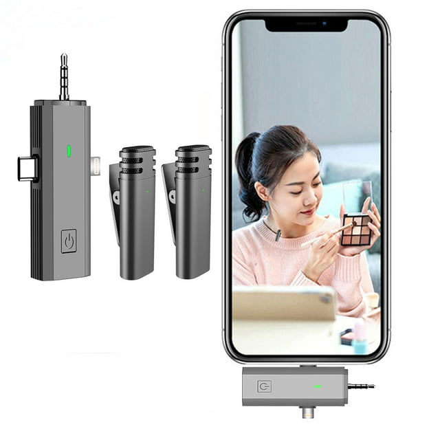 3In1 Wireless Lavalier Microphone, Mini Microphones With Clearer Audio, Long Wireless Lapel Microphone For Video Recording, Interview, Vlog (Black)