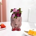 thumbnail image 3 of 2x Cara Planta Cabeza Cara Figurilla Mini plantas CUTICAT Flowerpot interior, 3 of 8