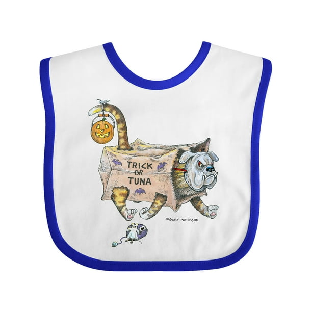 Inktastic Trick or Tuna Cat in Dog Costume Gift Baby Boy or Baby Girl Bib -  