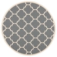 thumbnail image 2 of Safavieh Courtyard Alyssa Geometric Indoor/Outdoor Area Rug, Anthracite/Beige, 7'10" x 7'10" Round, 2 of 9