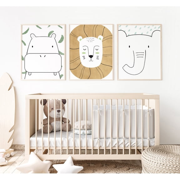 Safari Nursery Decor, Safari Wall Decor, Nursery Wall Decor, Safari Art Print Set of 3 UNFRAMED 11x14''