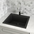 thumbnail image 3 of Ruvati Drop-in Topmount Granite Composite Single Bowl Kitchen Sink - Midnight Black, 3 of 6