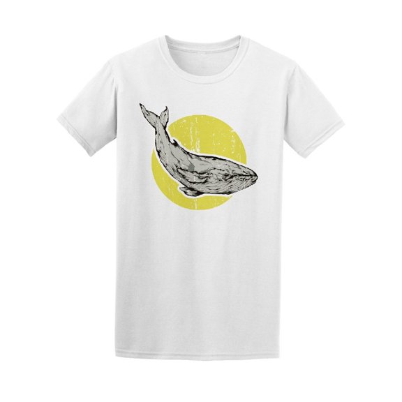 Whale On Yellow Circle Tee. Men's -Image by Shutterstock