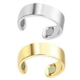 thumbnail image 1 of 2x Anillo De Salud Dorado jinwen Anillos abiertos de acero inoxidable, 1 of 8