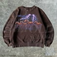 thumbnail image 2 of Thunder Horses Sweatshirt | Vintage Lightning Wild Mustang Pullover, 2 of 6