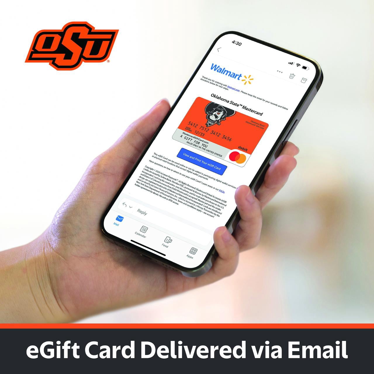 Mastercard® $20-$500 eGift Card Oklahoma State University (Plus $6.84 Purchase Fee) [Email Delivery]