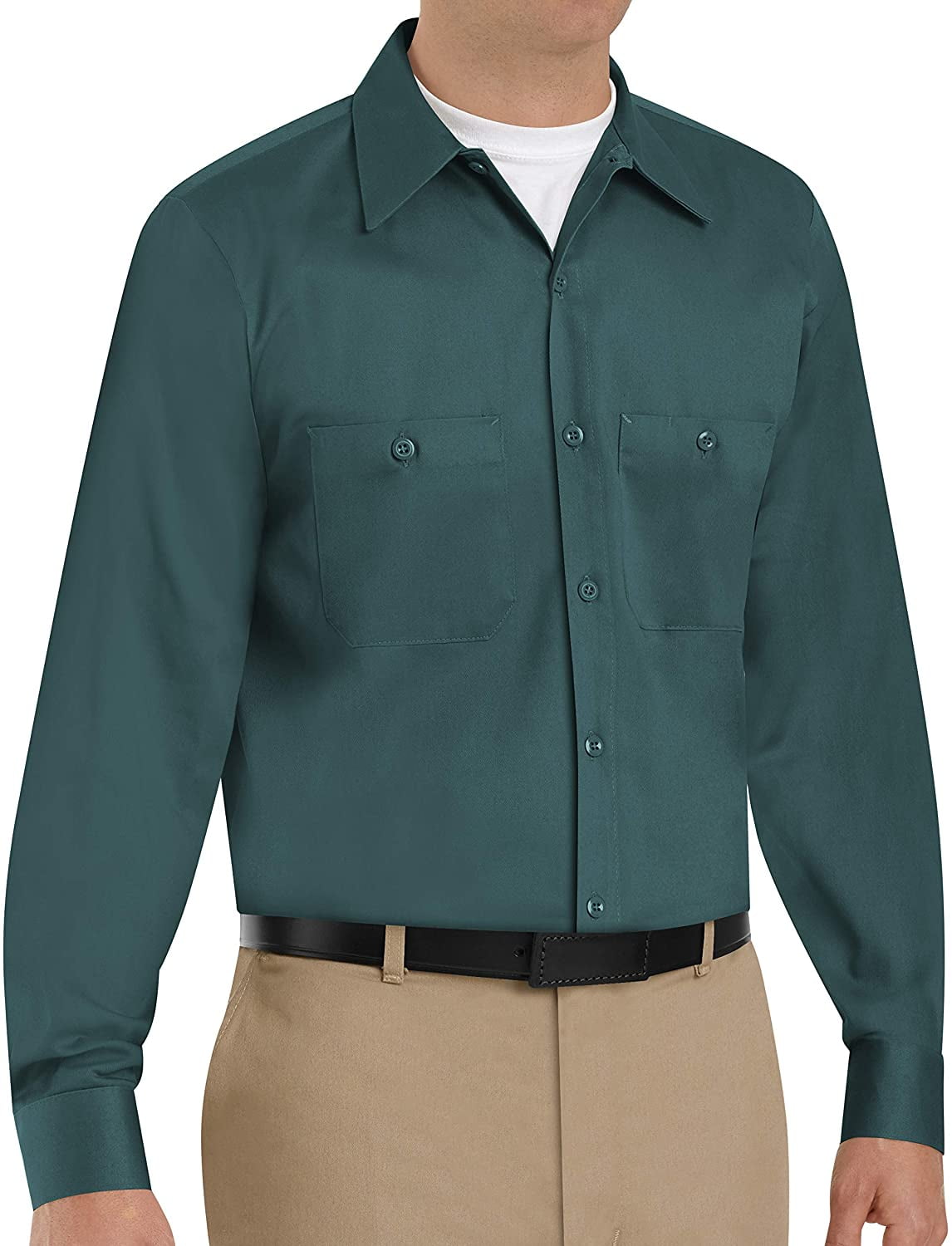 Red Kap Men's WrinkleResistant Cotton Work Shirt, Spruce Green, 3X