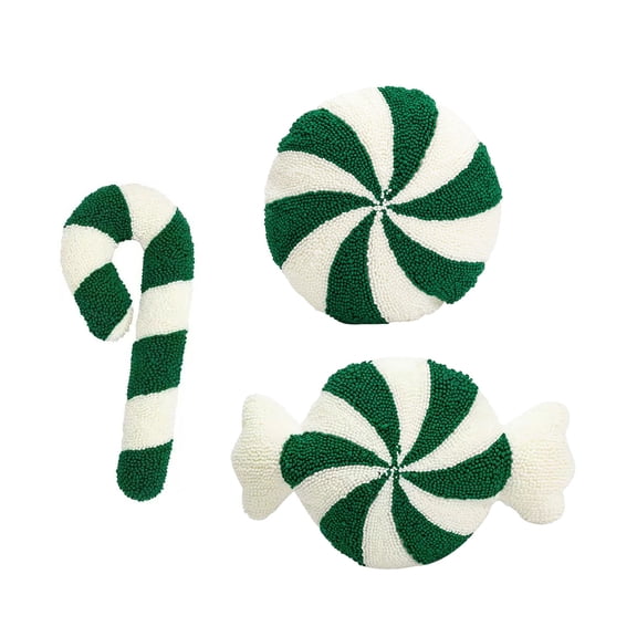 3Pack Christmas Pillows Decorative Throw Pillows Candy Merry Christmas Tree Stuffed Wool Soft Xmas Plush Cushion for Sofa Couch Bedroom Living Room,Large Candyland Party Decoration