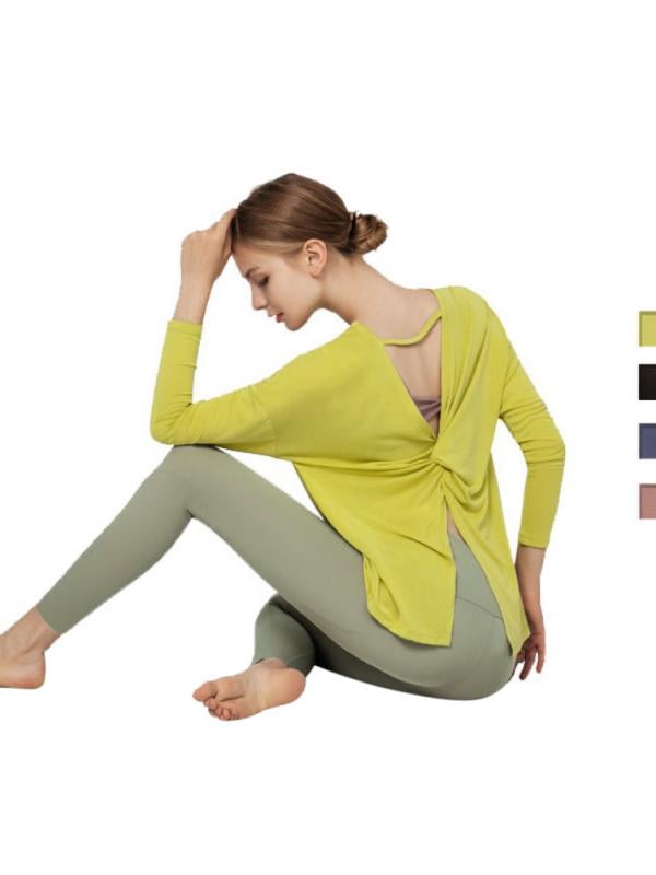 Long Sleeve Open Back Workout Shirt