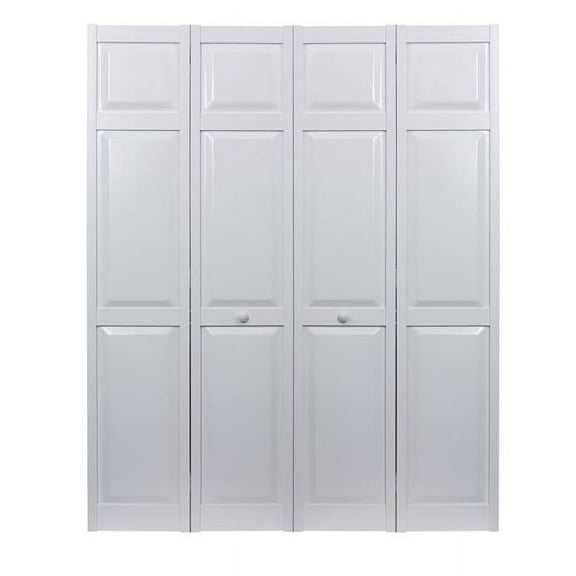 Spectrum SEAPP72 72 x 80 in. Seabrooke PVC Raised Panel Bifold Door, White