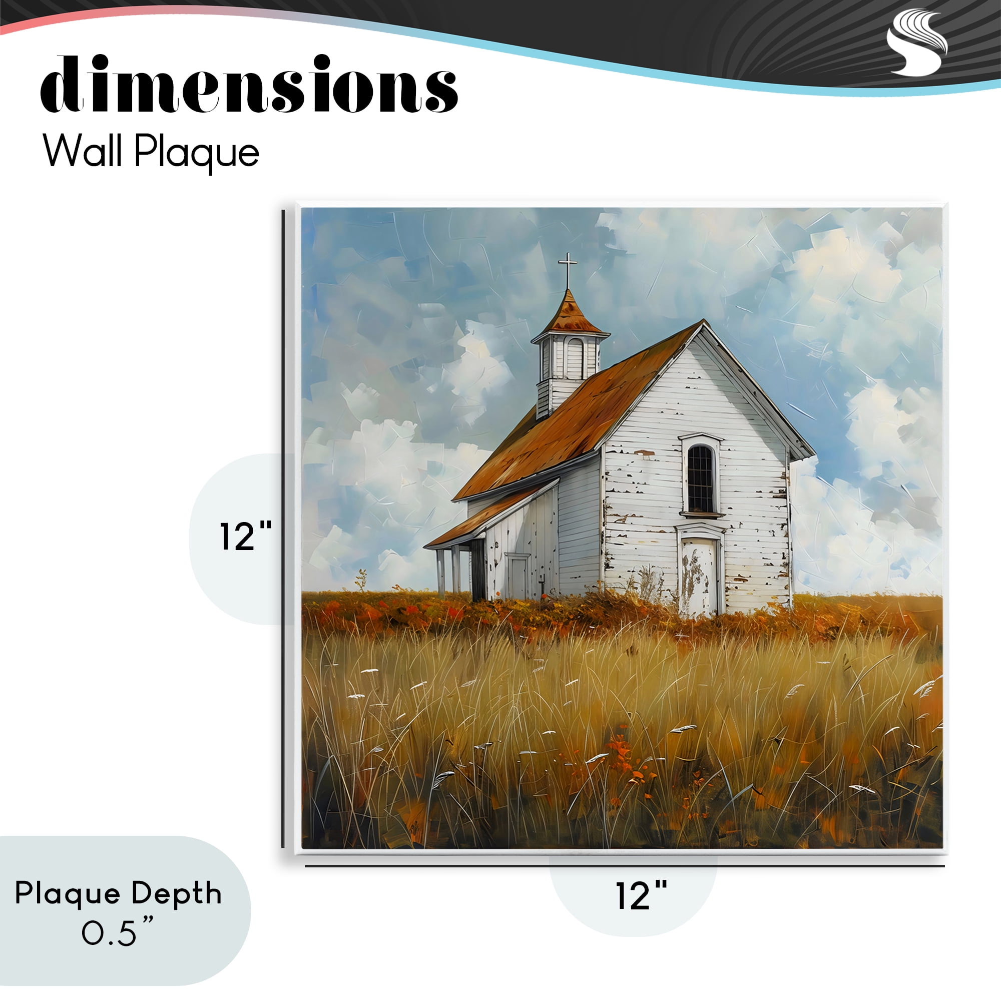 Stupell Industries Rustic Church in Field Wall Plaque Art, design by Creative Studio