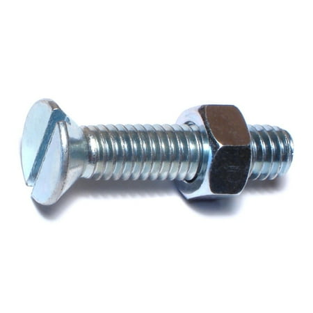 

5/16 -18 x 1-1/2 Zinc Plated Steel Coarse Thread Slotted Flat Head Stove Bolts
