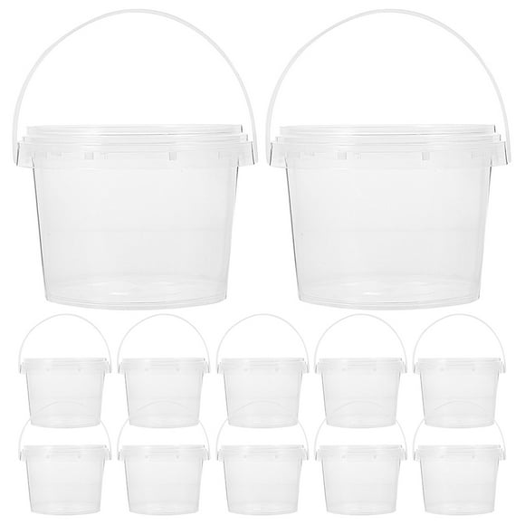 SWETRACE 12Pcs Small Bucket With Lid Clear Bucket For General Users Storage