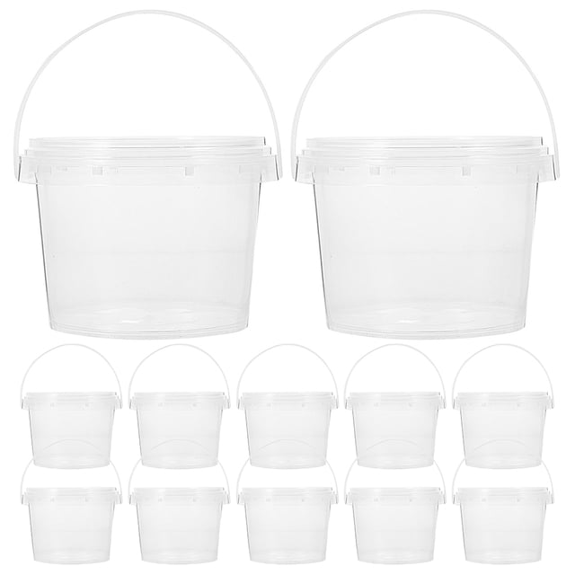 SWETRACE 12Pcs Small Bucket With Lid Clear Bucket For General Users Storage