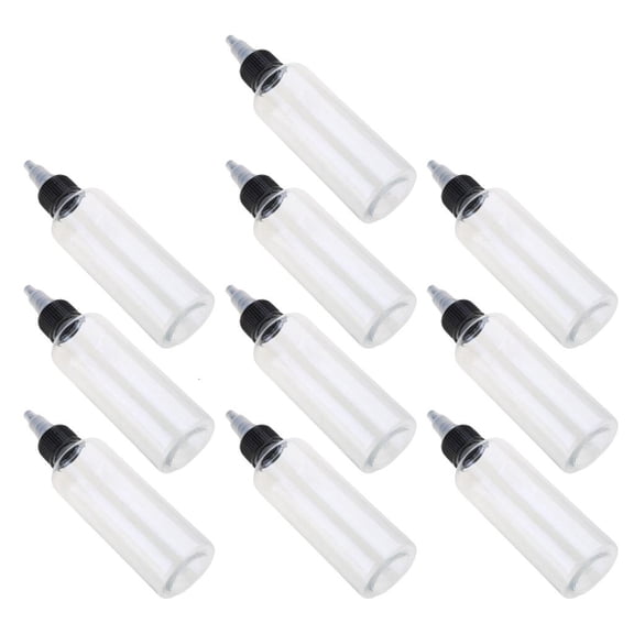 10pcs Squeeze Oil Dispenser Bottles 100ml Plastic Bottles with Pointed Mouth Lid
