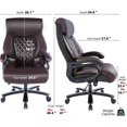 Big and Tall Office Chair 400 lbs Brown Executive Leather Chair with