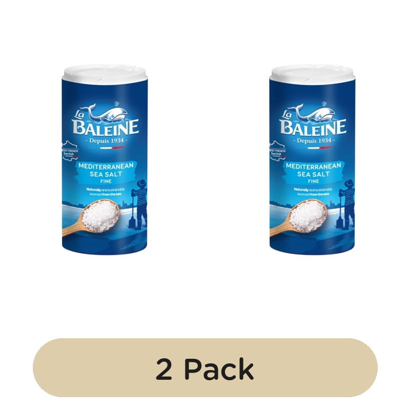 La Baleine Fine Sea salt Drum 500g, British Import (Pack of 2)
